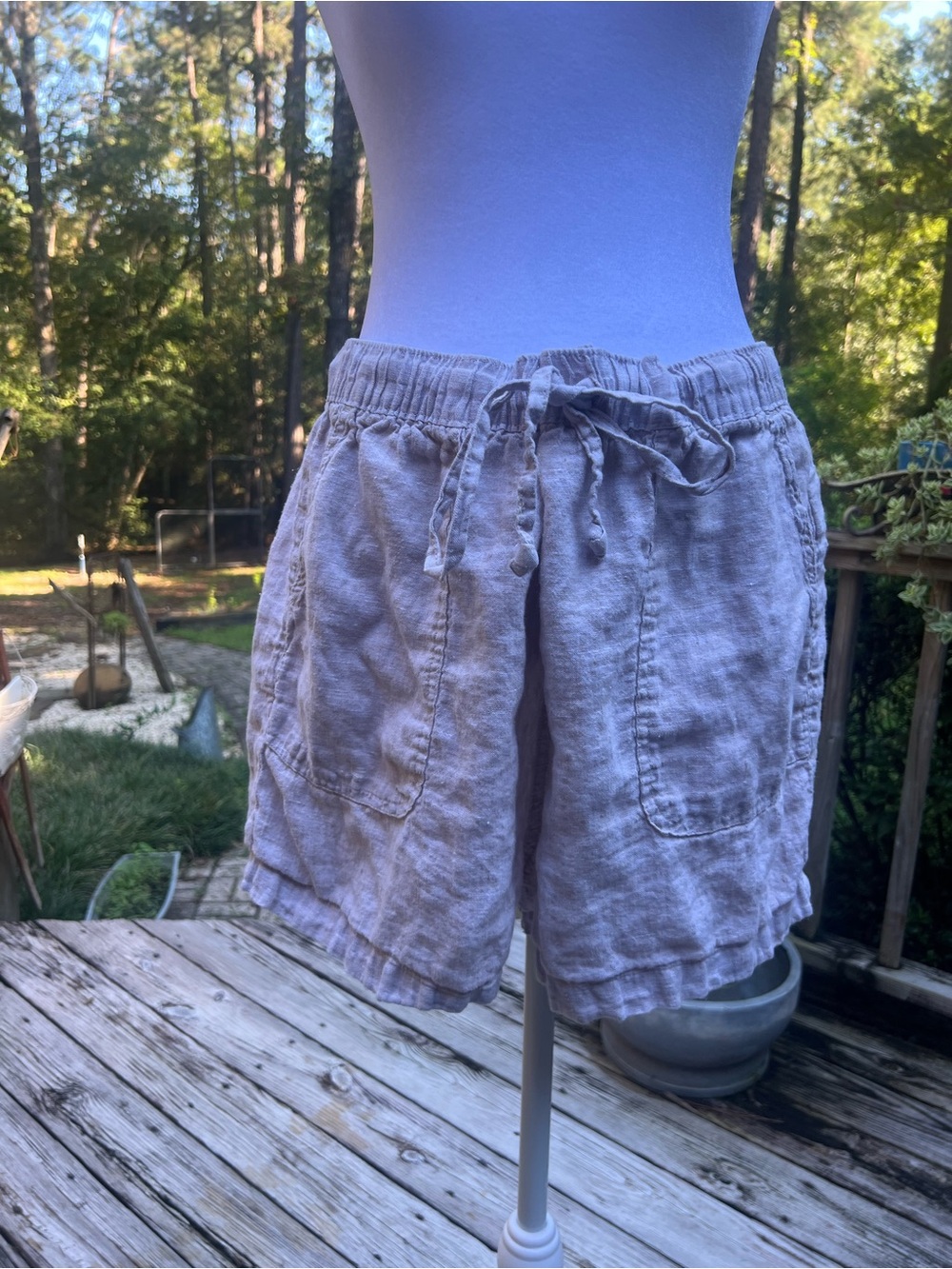 C&C California XL 100% Linen Pull On Shorts Beige Oatmeal